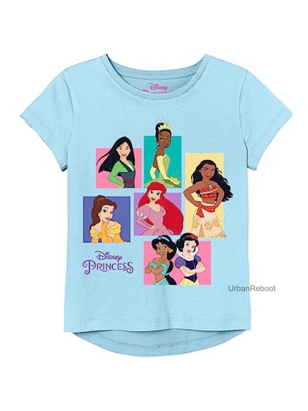 Girls Disney Princess Short Sleeve Glitter Tee